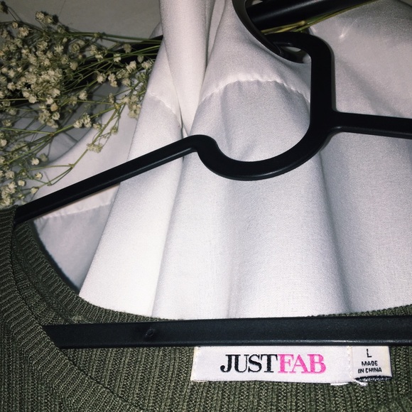 Dark Olive Green Bodycon Ribbed Dress - Picture 3 of 5